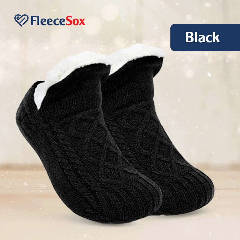 FleeceSox - Thermo-Hausschuhsocken mit Fleecefutter, rutschfest