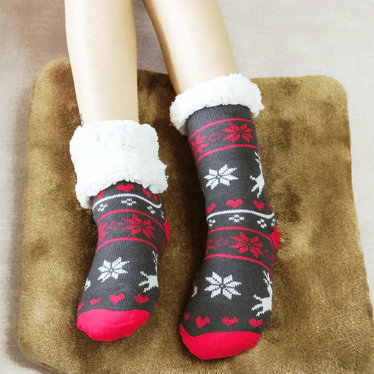 🎄✨ "Thermo Fleece Slipper Socks – Perfekt für die kalte Jahreszeit! 🧦❄️"