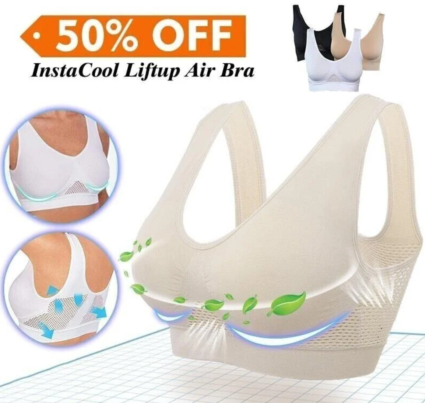 🔥LETZTER TAG 50 % RABATT – Atmungsaktiver Cool Liftup Air-BH