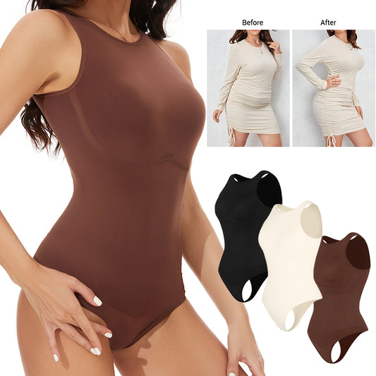 Crew Neck Ärmelloses Figurformendes Bodysuit Shapewear