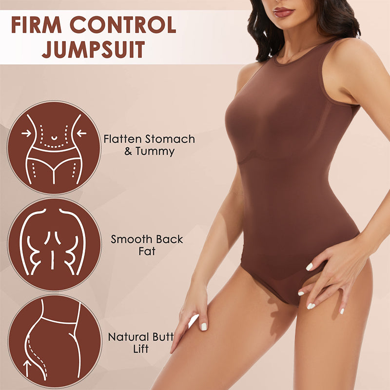 Crew Neck Ärmelloses Figurformendes Bodysuit Shapewear