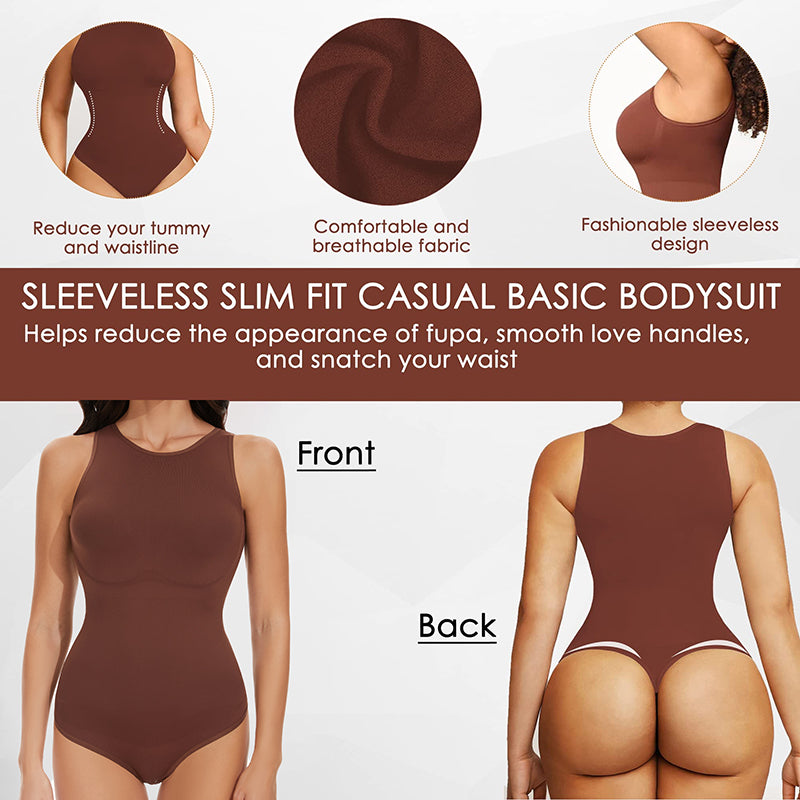 Crew Neck Ärmelloses Figurformendes Bodysuit Shapewear